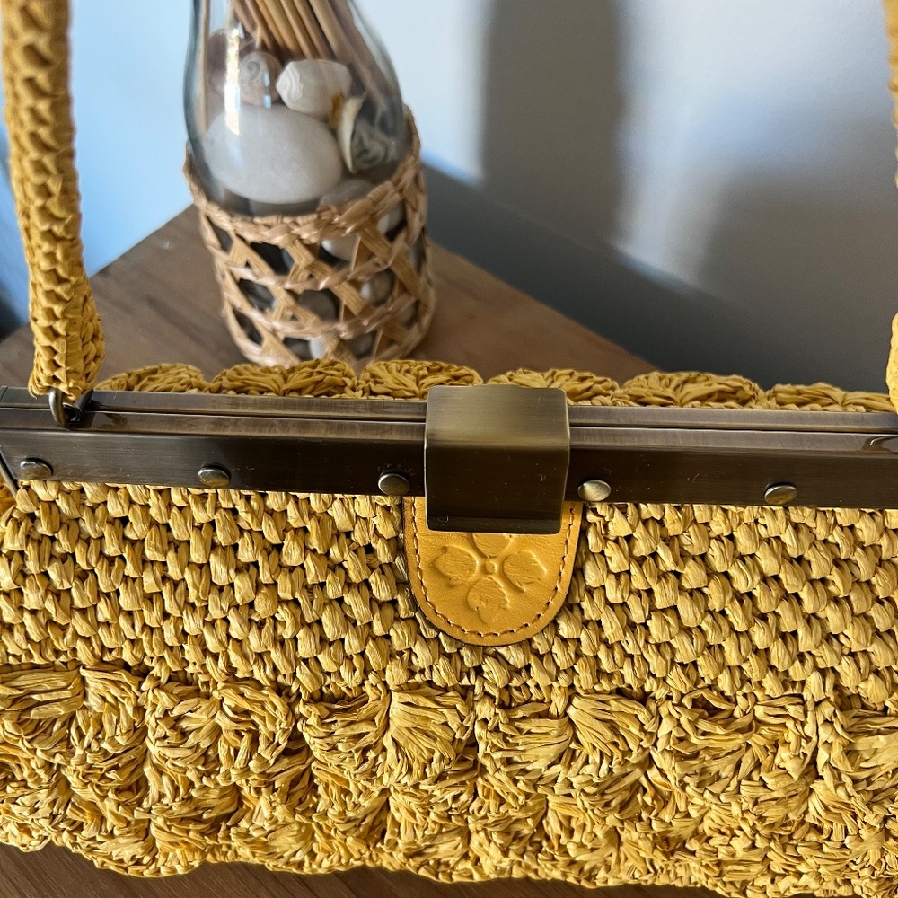 Patricia Nash Woven Raffia Ferrara Frame Bag - Picture 5 of 8